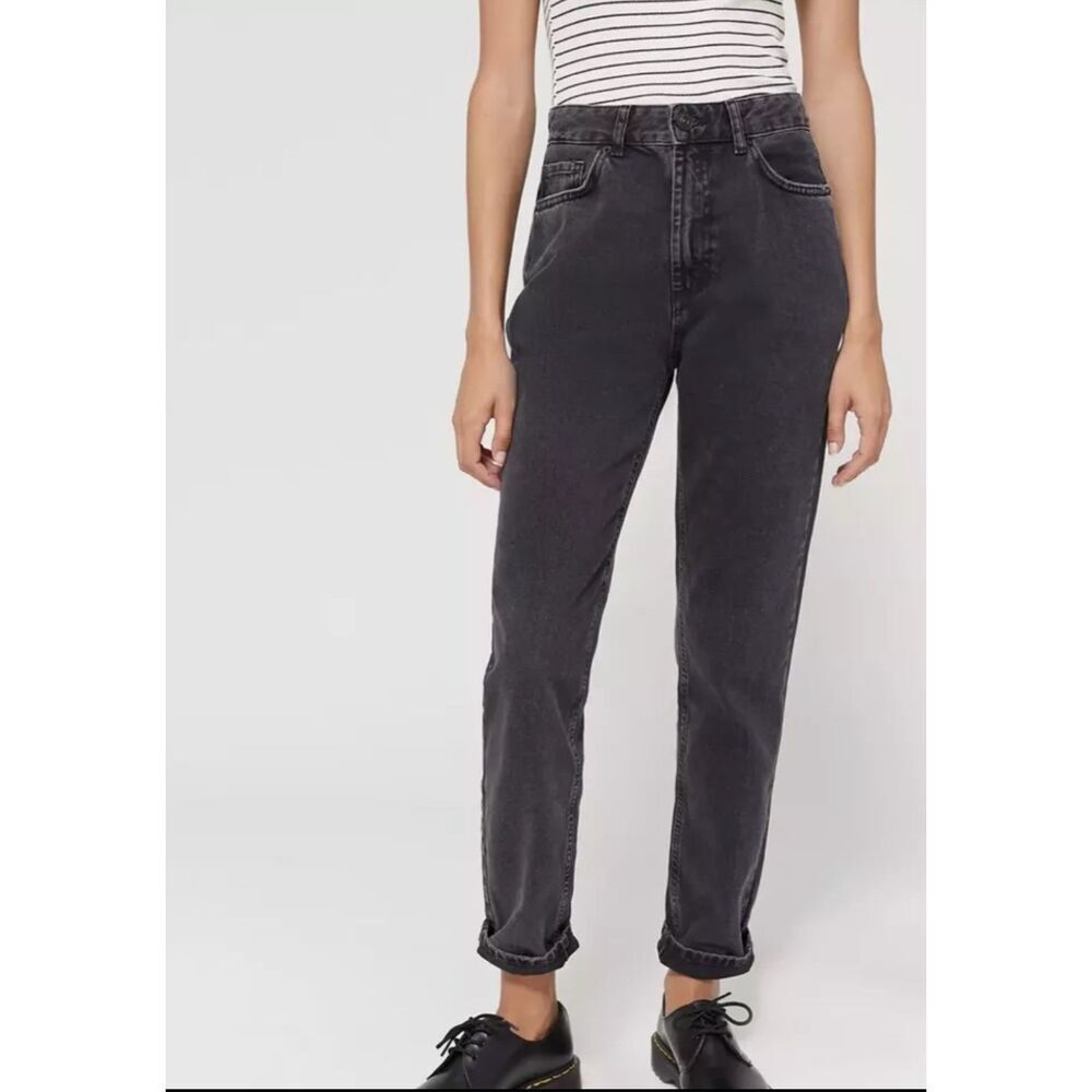 Urban Outfitters BDG Washed Black Denim, High Waisted Mom Jeans, Size 27